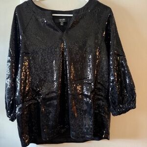 Nicole Miller Sequin Sparkle Top